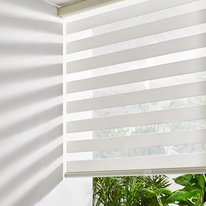 Persilux Cordless Zebra Shades Free-Stop Window Shades Dual Layer Light Control by PersiluxHome