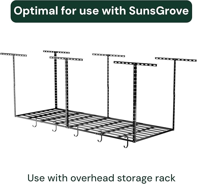 SunsGrove Heavy-Duty 4-Pack Overhead Garage Ceiling Storage Hooks, Add-On - Image 5
