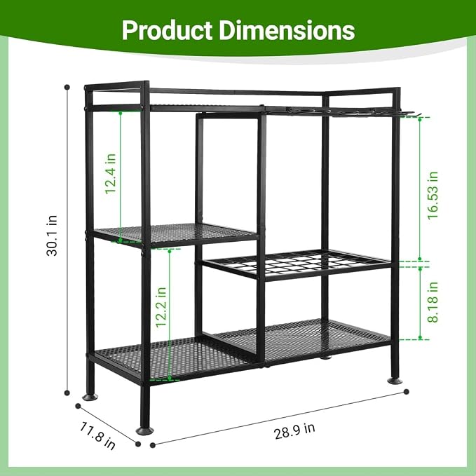 Garden Tool Organizer for Garage, 3 Tiers Garden Tool Holder - Image 6