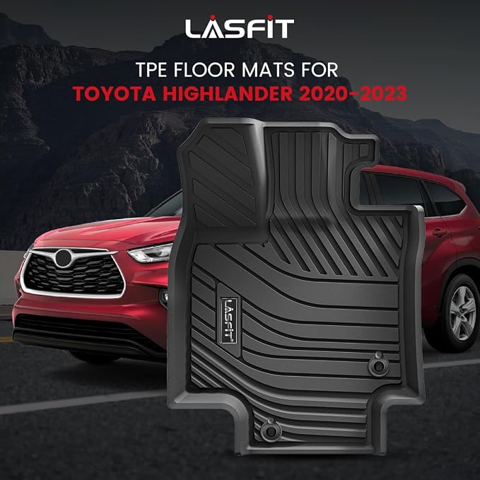 LASFIT Floor Mats for Toyota Highlander 2020-2025 8-seat All Weather TPE Custom - Image 9