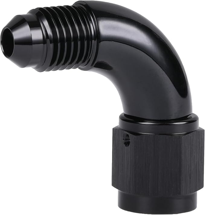 90 Degree 4AN Male to 4AN Female Swivel Full Flow Fitting Adapter Coupler - Image 5