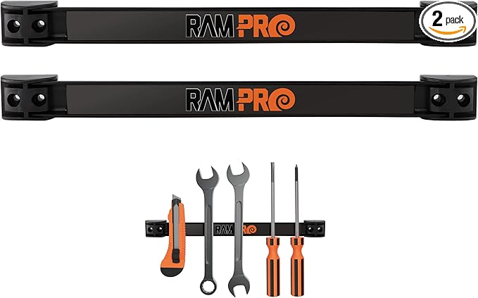 Vanitek 12-Inch Magnetic Metal Tool Holder Organizer Racks, Heavy-Duty Bar by RamPro