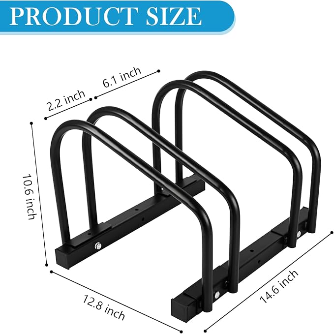 iCool Bikes Floor Bike Stand for 2 Bike, Bike Parking Rack Garage Bike Storage - Image 2