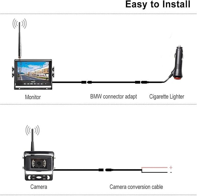 Haloview MC7108 Wireless RV Backup Camera System 7'' Monitor Built in DVR Rear - Image 4