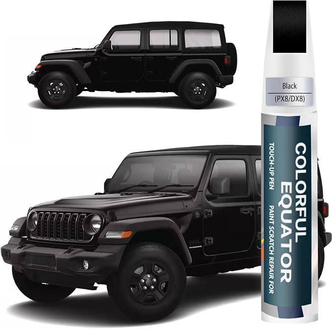 PX8/DX8 Black Touch Up Paint for Jeep, Car Paint Pen Scratch Repair Two-In-One by SNSIR