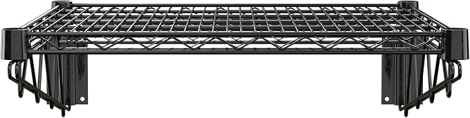 24" x 24" Black Epoxy Wire Wall Mount Shelf - Image 3