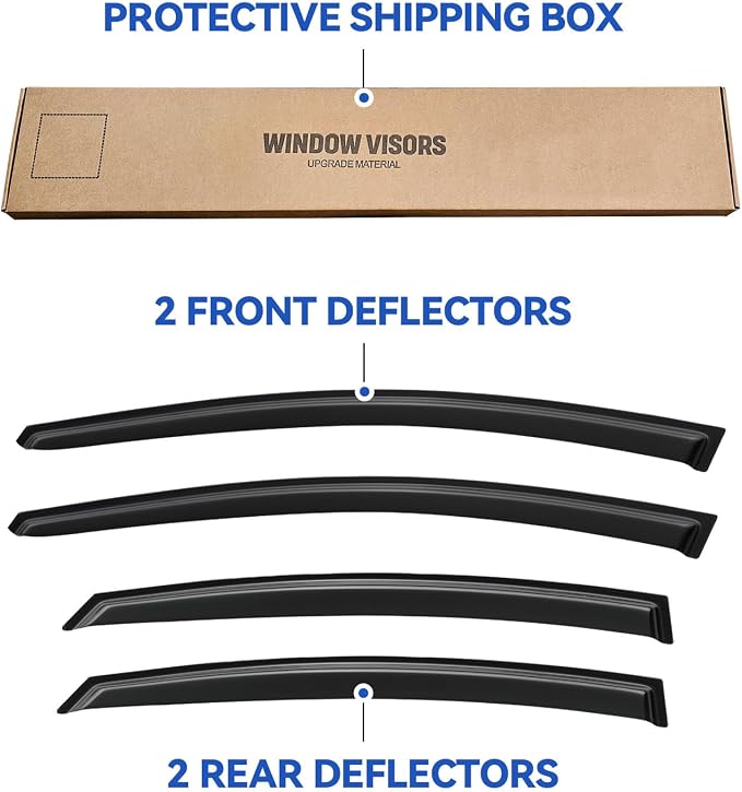 Window Visors Rain Guards for 2011-2016 Hyundai Elantra Sedan, Out-Channel - Image 5