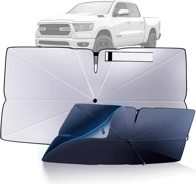 Windshield Sun Shade Umbrella: for Dodge RAM-1500-2019-2025 - Image 2