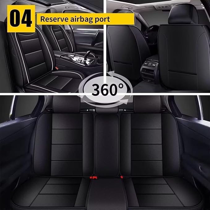 YORKNEIC Leather Car Seat Covers Fit - Image 5