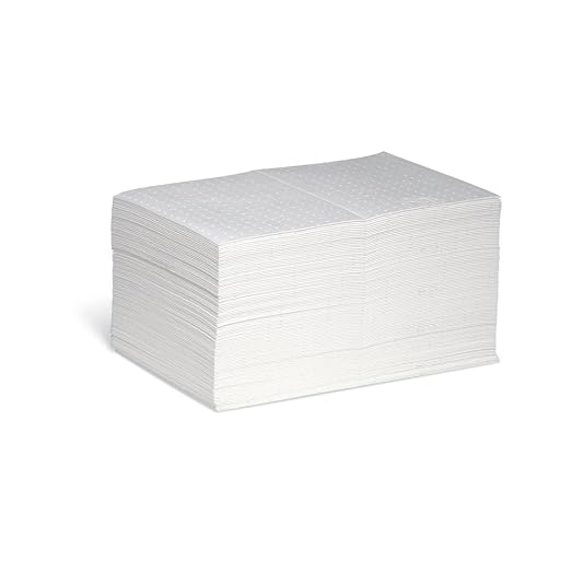 PIG Oil-Only Absorbent Mat Pad | Pack of 100 Mediumweight Oil Pads | Absorbs by NewPig