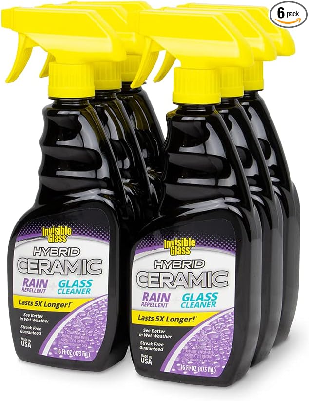 Invisible Glass 92183-6PK Hybrid Ceramic Rain Repellent and Glass Cleaner by InvisibleGlass