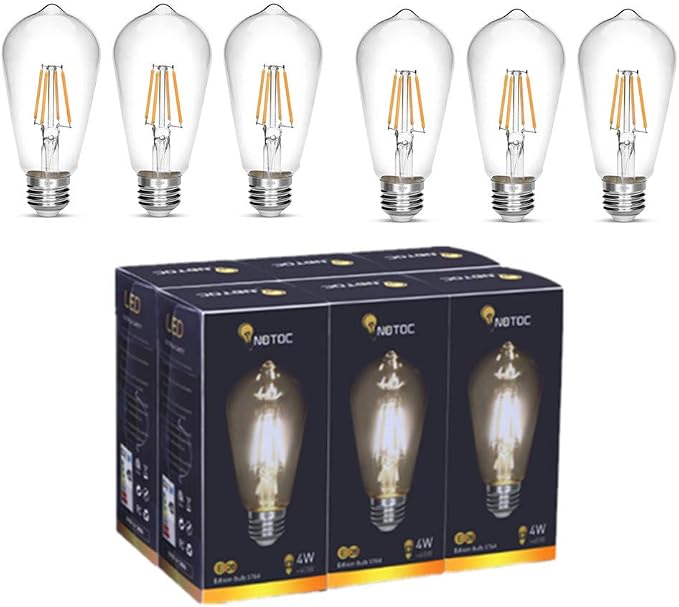 LED Edison Bulb 4W, Antique 40W Vintage Edison Bulb, E26 Light Bulb Non - Image 2