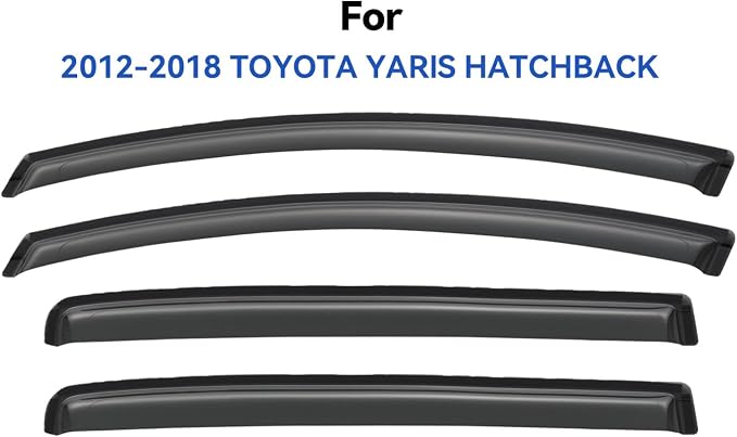 Window Visors Rain Guards for 2012-2018 Toyota Yaris Hatchback, Out-Channel - Image 2