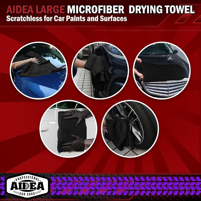AIDEA Microfiber Towels for Cars-2PK, Large Professional Car Drying Towel - Image 7