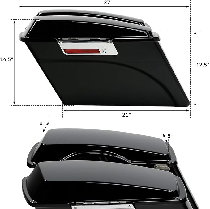 XFMT Motorcycle Hard Saddle bags Trunk W/Conversion Bracket Mount Kit Fit - Image 4