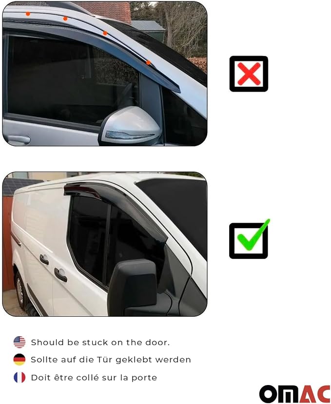 OMAC Window Visor Vent Rain Guard Deflector - Image 5
