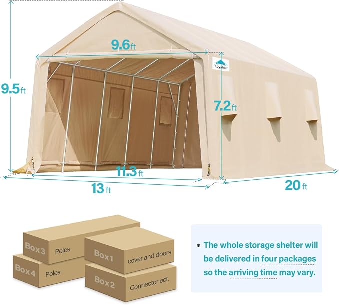 ADVANCE OUTDOOR 13x20 ft Garage Tent Carports - Image 5