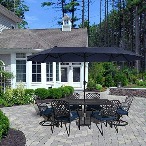 PHI VILLA 13ft Double-Sided Twin Outdoor Patio Umbrella Market Umbrella - Image 5