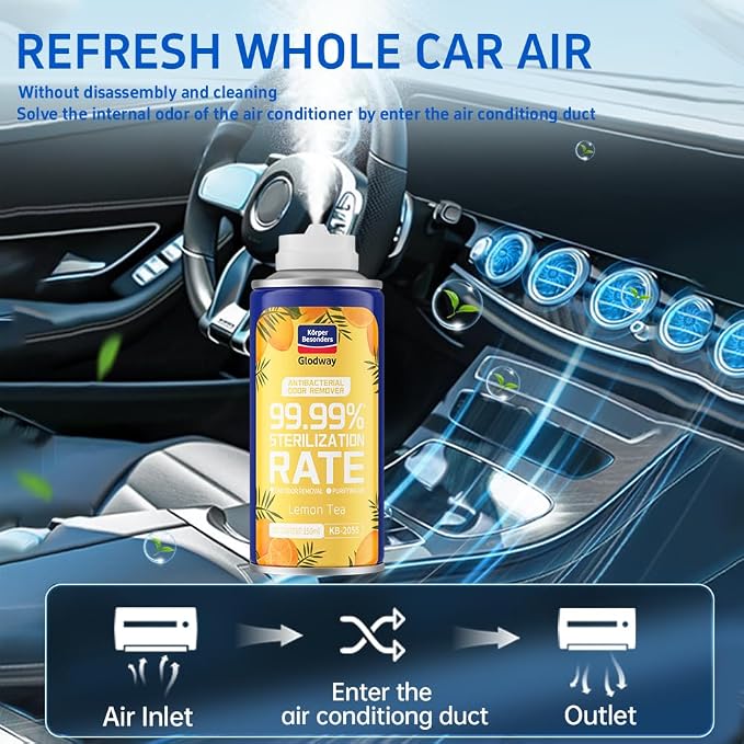 Glodway Whole Car Air Refresher Spray, Odor Eliminator Eliminates Strong - Image 4