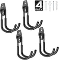 4 Pack 5.5x4.1 Inch Utility Steel Wall Mount Heavy Duty Garage Hooks by Cpais