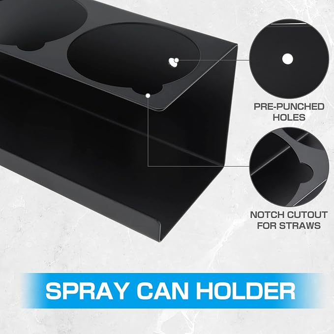 RealPlus Aerosol Spray Can Holder Rack Organizer 5 Cans Spray Bottle Holder - Image 3