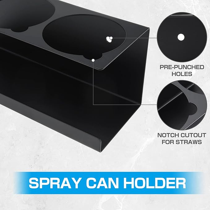RealPlus Aerosol Spray Can Holder Rack Organizer, 4 Can Spray Bottle Holder - Image 3