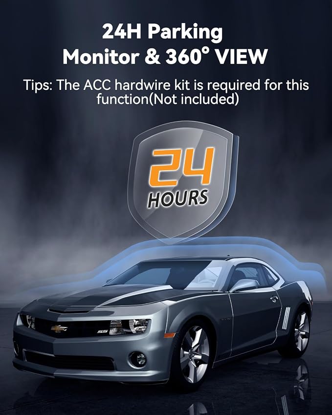 4 Channel Dash Cam 360° View, Front and Rear Inside Left Right, 2K Dash Camera - Image 5