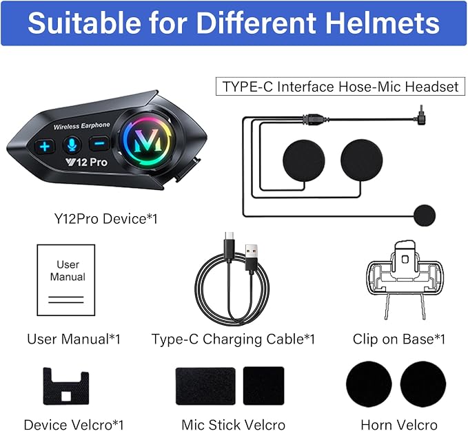 Motorcycle Helmet Headset Speakers Headphones - Image 8