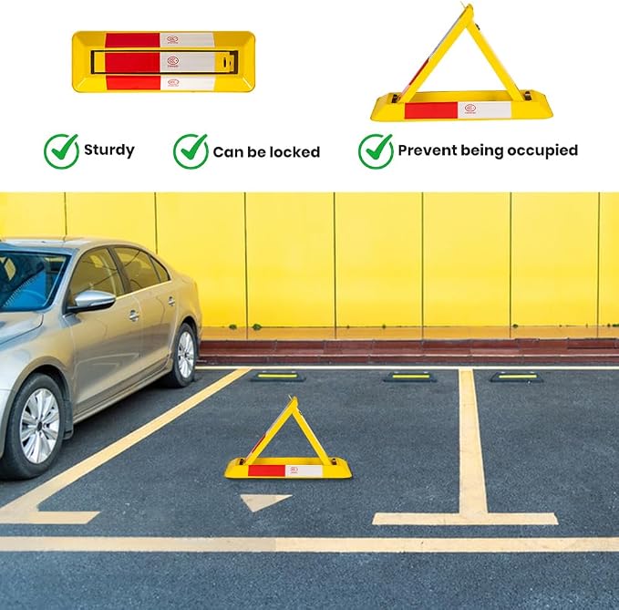 Foldable Parking Barrier, Car Parking Lock Manual Lockable Parking Space Block - Image 3