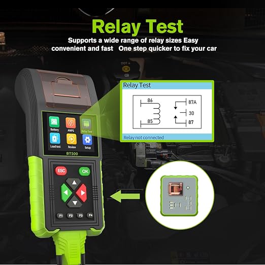 Automotive Battery Tester with Printer, 12V 24V Car Battery Load Tester and - Image 3