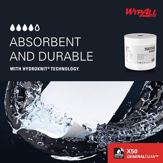 WypAll GeneralClean X50 Cloths Cleaning Wipes, Strong Towels - Image 5