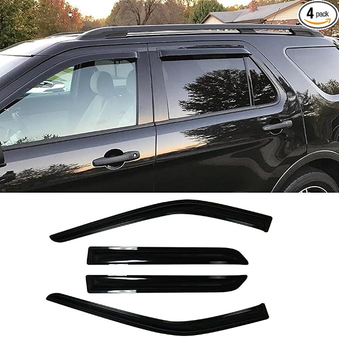 94293 Side Window Wind Vent Deflector, Window Visor fit by Puermto