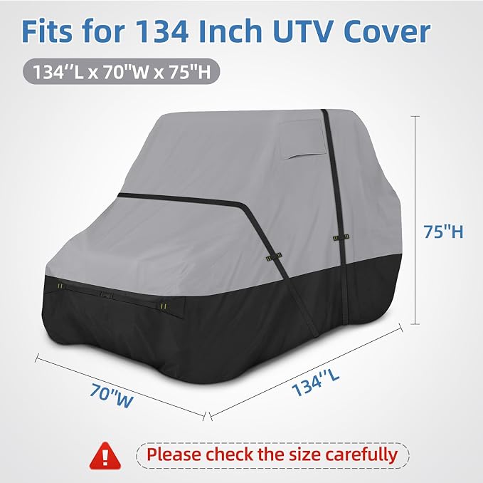 UTV Cover, Waterproof Side by Side Cover, 2-3 Seaters Outdoor Storage Cover - Image 6