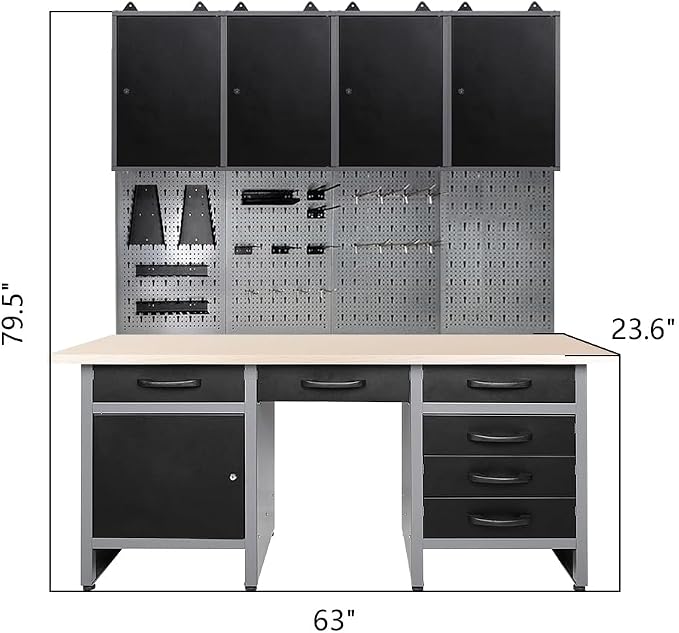 Steel Garage Workbench Organizer Set System - Image 2