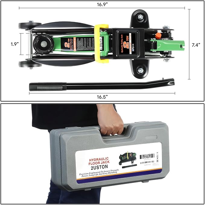 DNA MOTORING Low Profile Hydraulic Trolley Service/Floor Jack, 2 Ton Capacity - Image 2