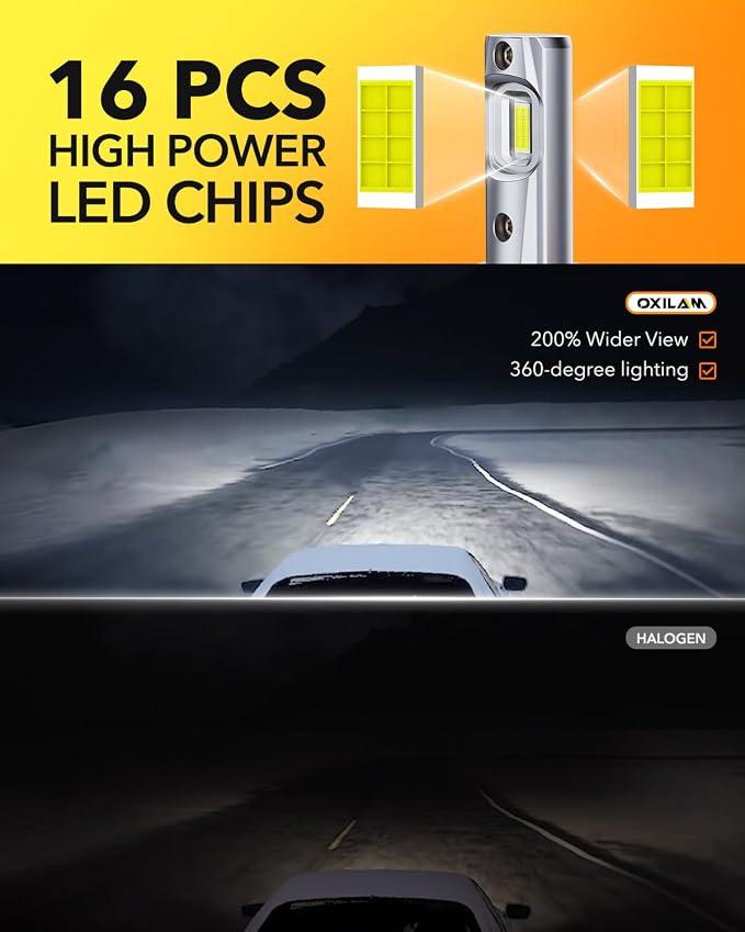 OXILAM H11 LED Bulbs, 30000 Lumens 800% Ultra-Bright, 6500K Pure White H8 H9 - Image 5