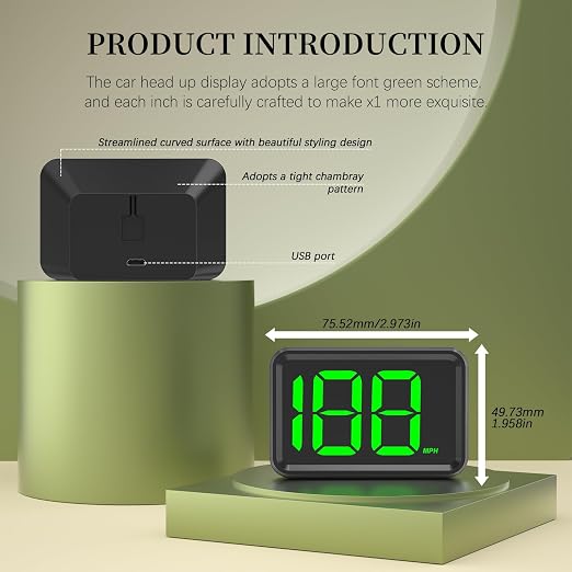 GPS Digital Speed Meter with MPH, Car Head Up Display - Image 7