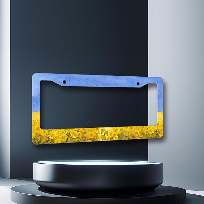 Sunflowers License Plate Frame Watercolor Yellow Floral License Plate Holder - Image 6