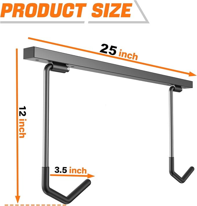 TORACK Overhead Bike Rack for Garage, Ceiling-Mounted Bicycle Storage Hooks for - Image 4