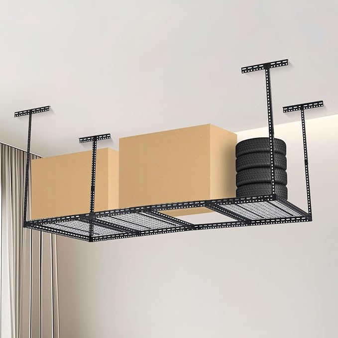 4x8 FT Overhead Garage Storage Rack, Steel Ceiling Storage Rack - Image 6