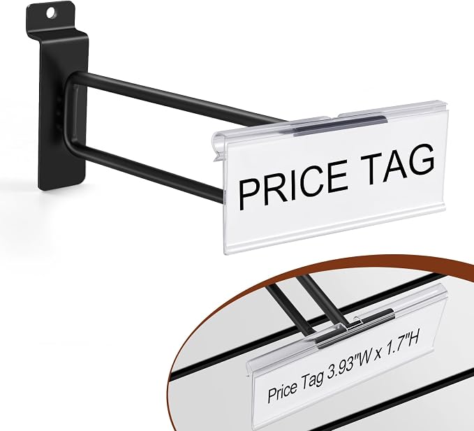 Polmart Heavy Duty Black Slatwall Panel Double-Bar Hooks - Image 4