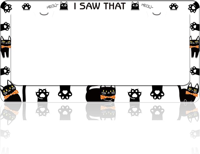 Cat License Plate Frame I Saw That Cat License Plate Holder Paw Animal by TINALUIN