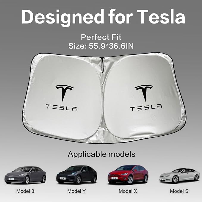 300T Sunshade for Tesla Model Y Model 3, Car Accessories 2025 for Tesla - Image 3
