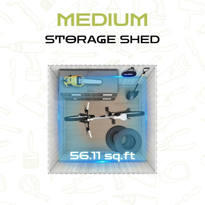 9 x 6.4 Ft Outdoor Storage Shed, Heavy-Duty Metal Shed - Image 5