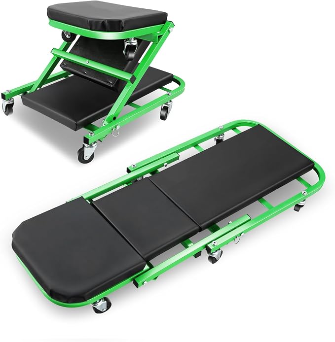 DNA MOTORING 40 Inches Folding 2 in 1 Rolling Z Creeper, Adjustable Roller by DNAMOTORING-Tools