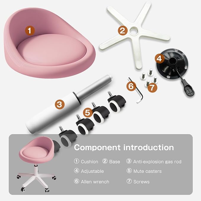 Rolling Stool Set of 2 Rolling Hydraulic Salon Stool - Image 6