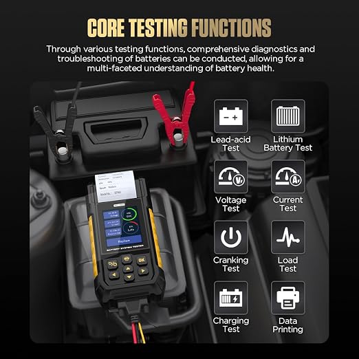 AUTOOL Car Battery Tester 12V 24V Automotive Battery Load Tester 30-2000 CCA - Image 2