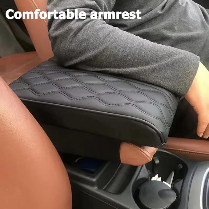 Car Center Console Cover, Memory Foam Car Armrest Cushion, Leather Arm Rest - Image 3