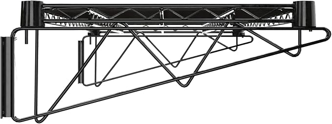 18" x 36" Black Epoxy Wire Wall Mount Shelf - Image 4