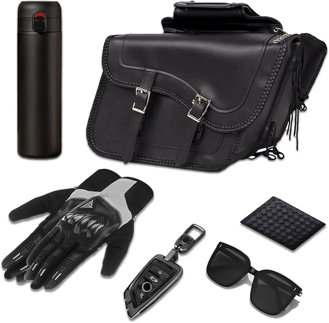 GARGOYLE BELLS Motorcycle Saddle Bags Synthetic Leather Motorcycle Luggage Bag - Image 5